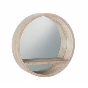ronde spiegel hout j-line