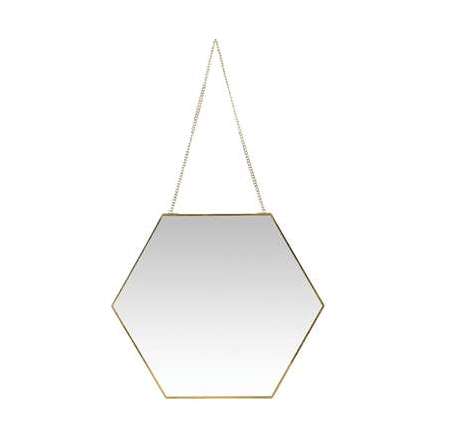 hexagon spiegel ketting vintage