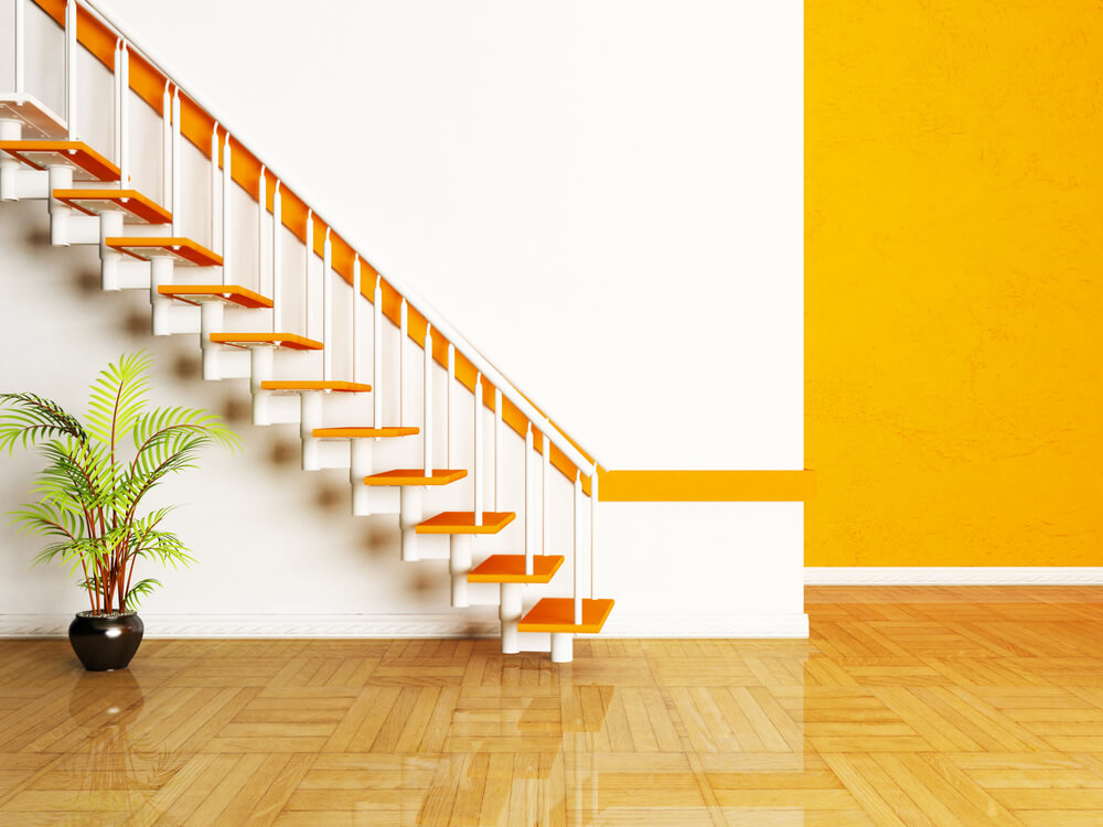 Een opvallende kleur op de trap in huis
