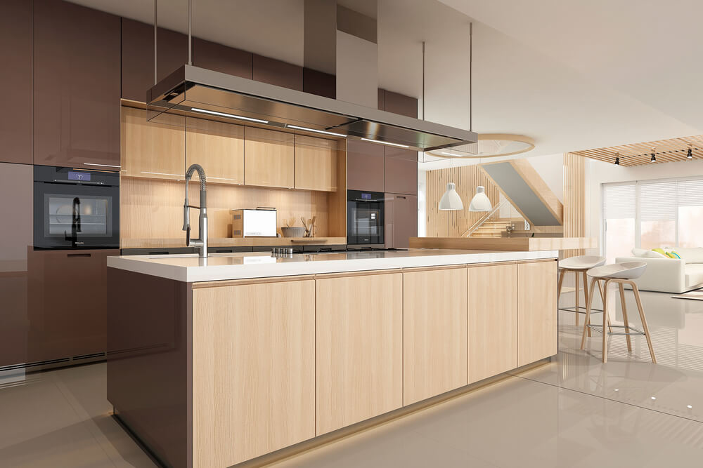 Moderne keukens met hout